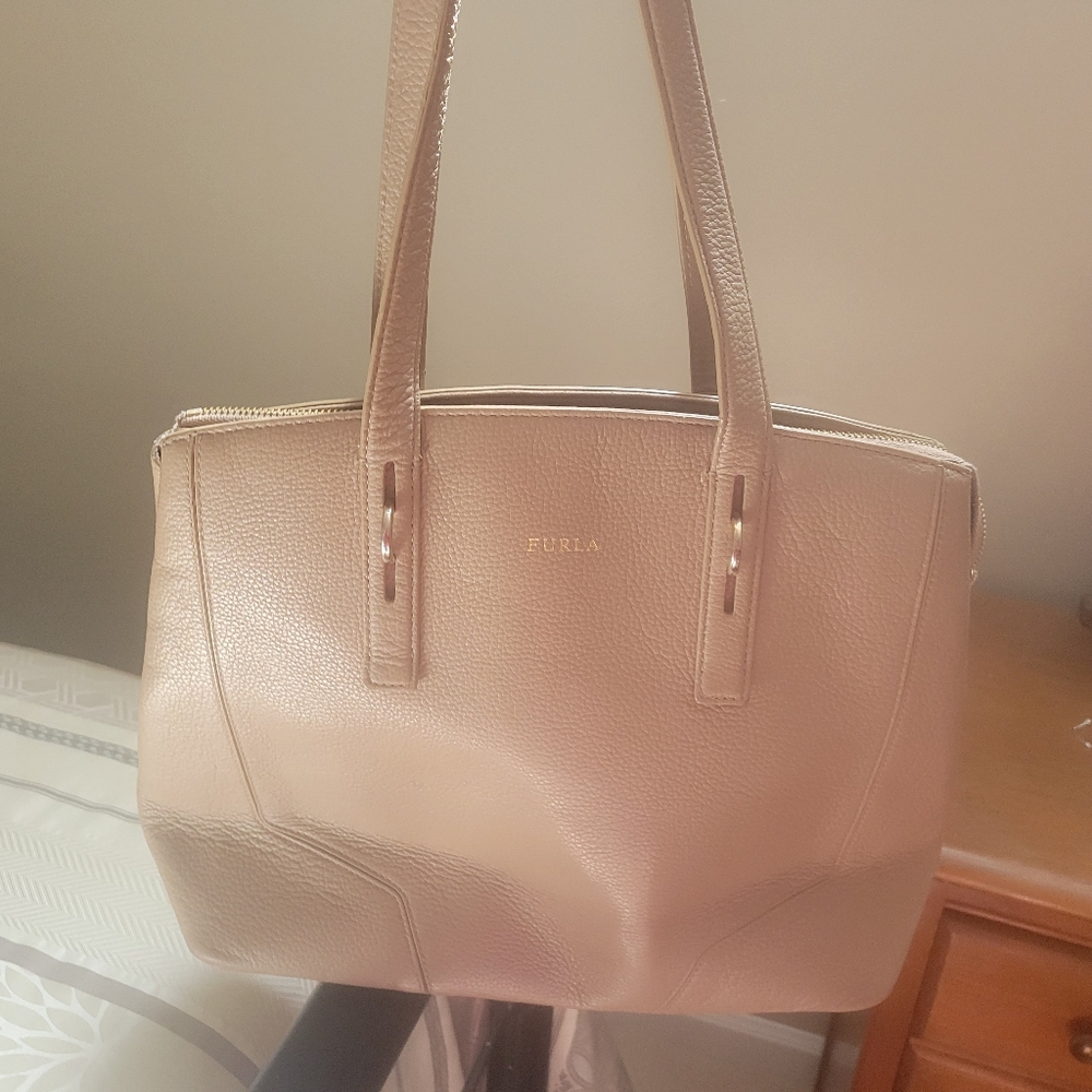 Furla Taupe Leather Tote Bag - Picture 12 of 13